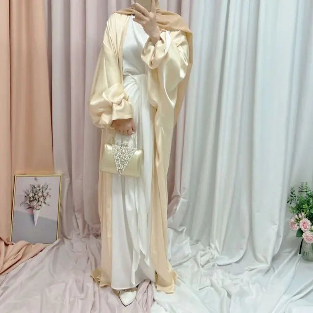 Musulmane Abaya Elegant Satin Dress