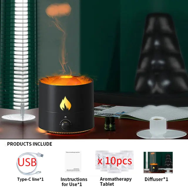 Diffuser Humidifier with Smoke Ring Night Lamp